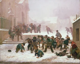 Lanzamiento de bolas de nieve